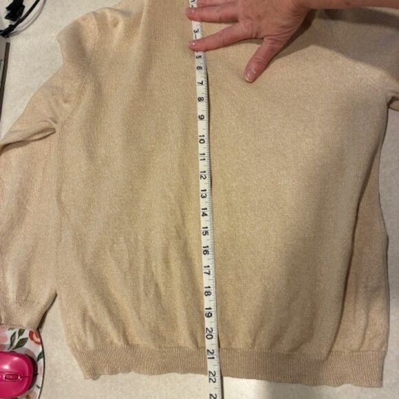 Alfred Dunner Women's Cardigan Patchwork Embroidered Flowers Beige Sweater Sz LP - Picture 8 of 8